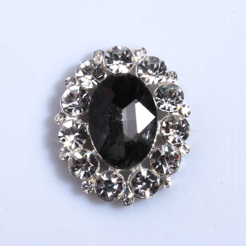 120PCS 25mm*31mm High Quality Silver Rhinestone Buttons For Wedding Decoration