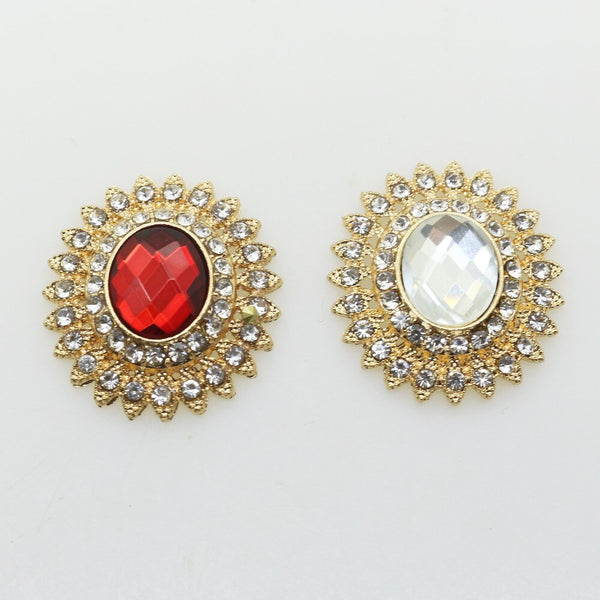Alloy Buttons 10pcs/lot 25mm*28mm Oval Gold Button Accessories