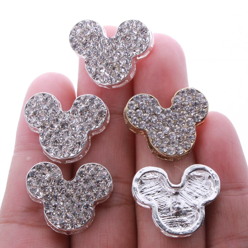 50PCS 20*23MM High Quality Crystal Silver Mouse Buttons