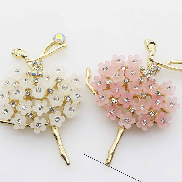 2pcs/lot Fashion New Beautiful Dance girl Buttons 30 x 50MM Alloy Button Diy