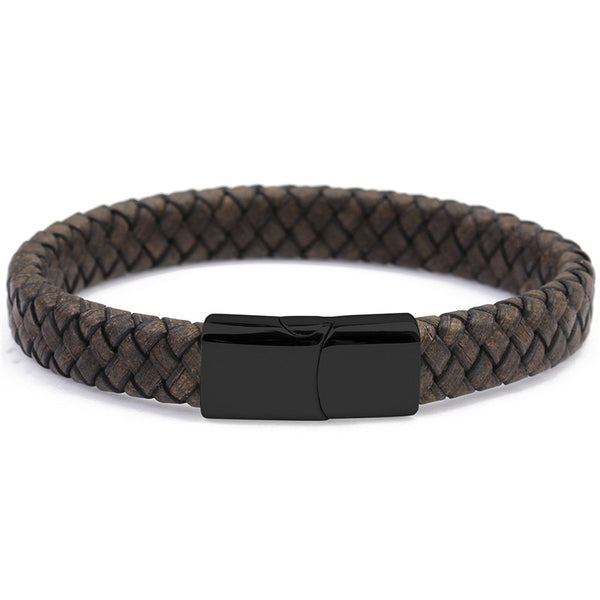 Gold Black Stainless Steel Magnetic Clasps Men Wrist Bangles