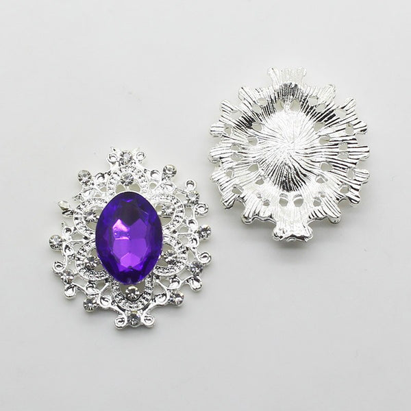 Fashion Sale Prices 10Pcs/Lot 25*27mm Metal Buttons 16ColorRhinestone Alloy Wedding DIY Accessories