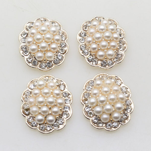 10pcs/Lot Oval Pearl Alloy Buttons Decor accessories DIY Sewing Beautiful Button