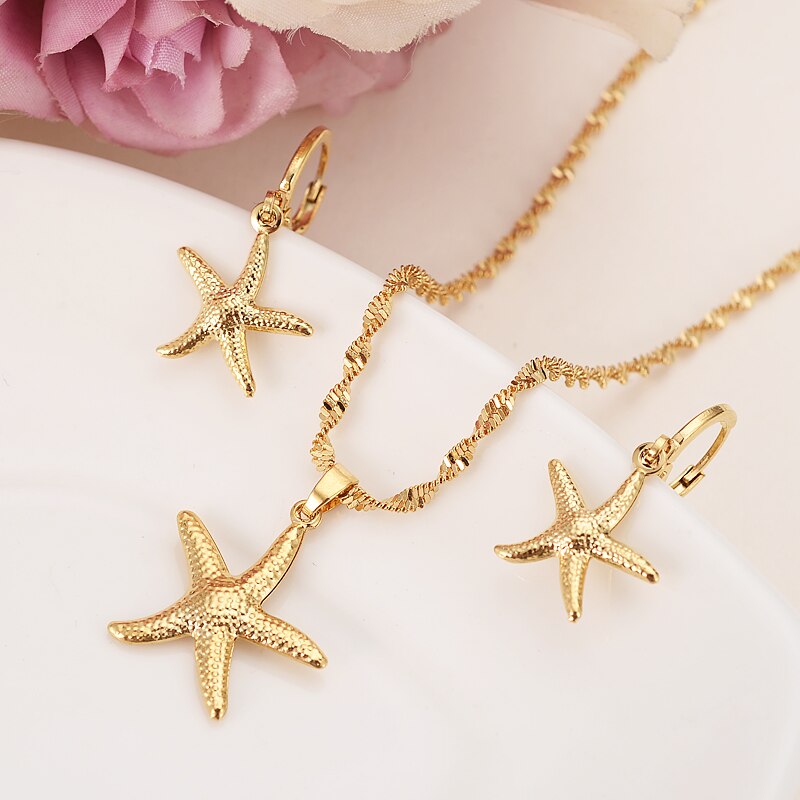 24K gold  Necklace Earring Set Women Party Gift big Leaf Jewelry Sets