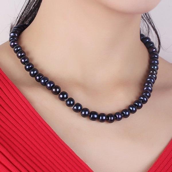 Collar de perlas naturales de agua dulce para mujer