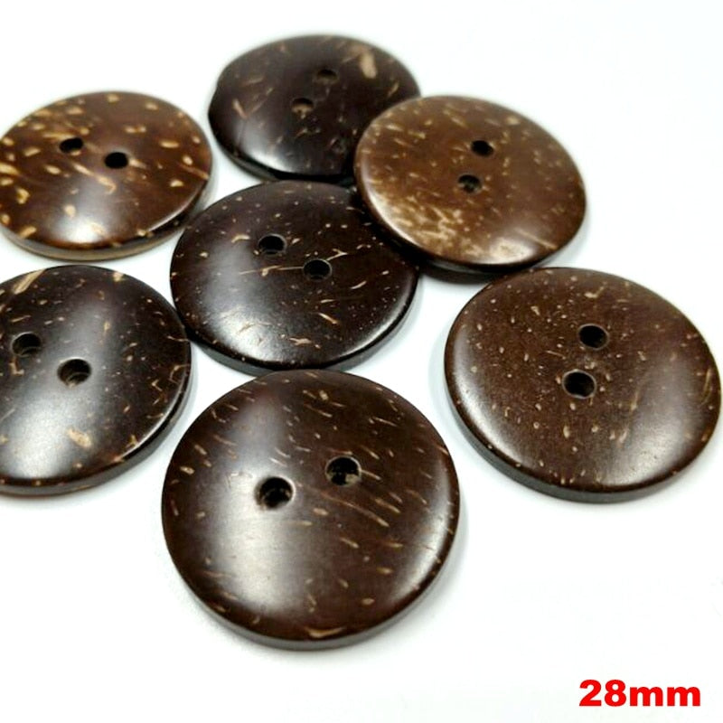 20pcs/50pcs 10/12/20/23/25/28/30MM 7 Size Natural Coconut Buttons