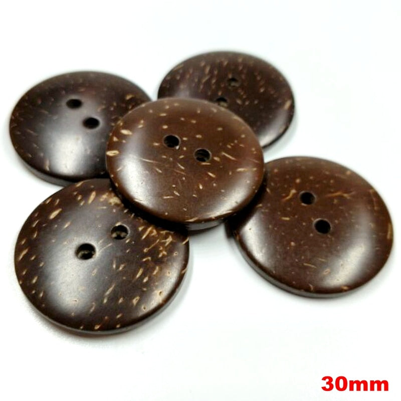 20pcs/50pcs 10/12/20/23/25/28/30MM 7 Size Natural Coconut Buttons