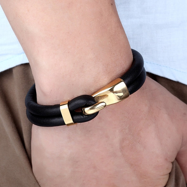 New Arrival Multilayer Charm Leather Bracelet Popular Stainless Steel Bracelet