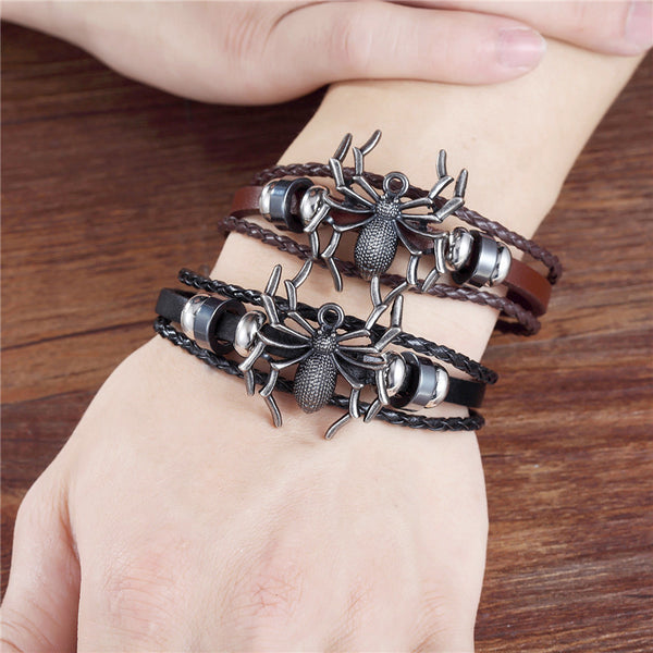 Fashion Leather Wing Anchor Bracelet for Men Male Charm Bracelets