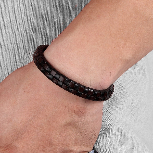 Classic Design Hand-woven Bracelet Personality Gift For Men Genuine Leather Bracelet