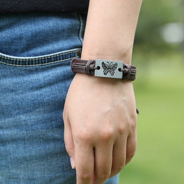 Pulseras de moda para mujer, joyería de aleación, colgantes de mariposa, pulsera de pulsera.