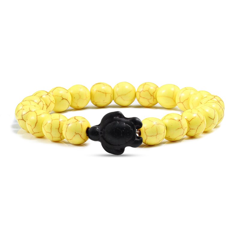 High Quality Summer Sea Turtle Beads Bracelets Classic Natural Stone Elastic Bracelets