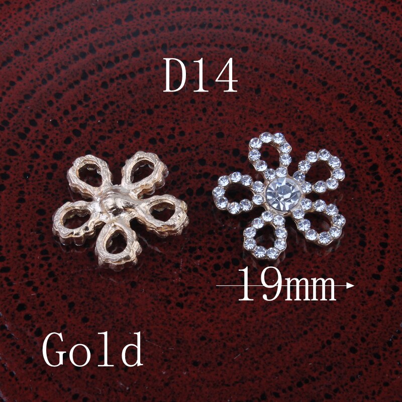 120PCS Handmade Vintage Metal Decorative Buttons Crystal Pearl Flower Center Rhinestone Buttons