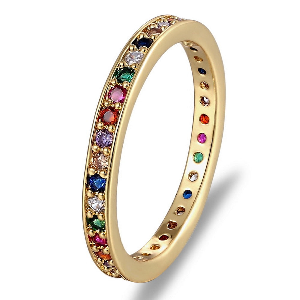 Colorful CZ Eternity Band Ring