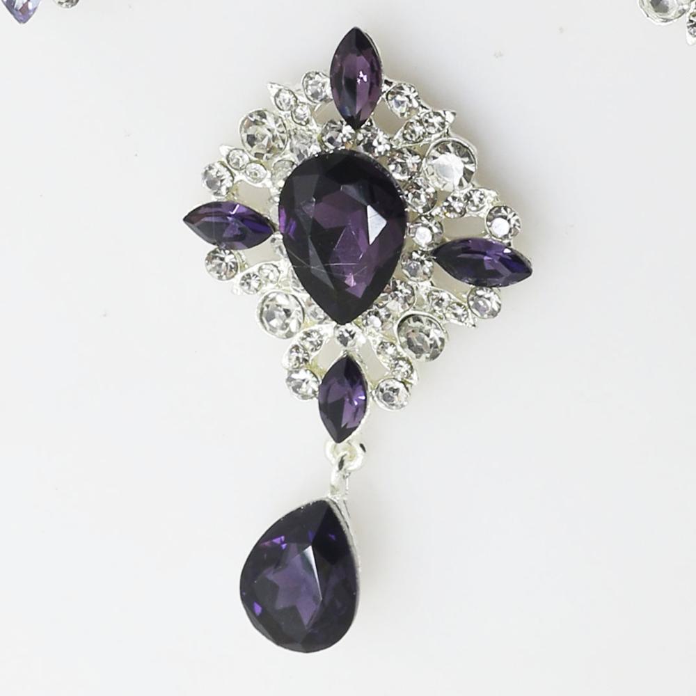 2pcs/lot New Flatback Brooch Buttons 38 x 65mm Alloy Glass crystal Diy Jewelry Accessories