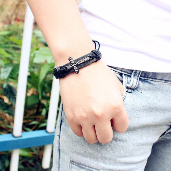 Joyería de moda para hombres y mujeres, pulseras de cuero vintage.