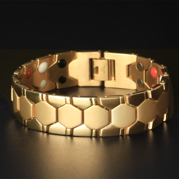 Pulsera magnética 4 en 1 para hombre de 18 mm de ancho