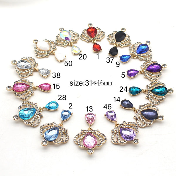 10Pcs/Lot 31*46MM Mixed Alloy Crown Pendant DIY Crown PendantMetal Wedding Decoration