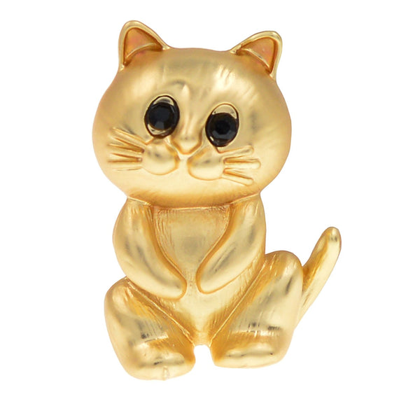 New Cat Brooches Black Rhinestone Eyes For Women And Men