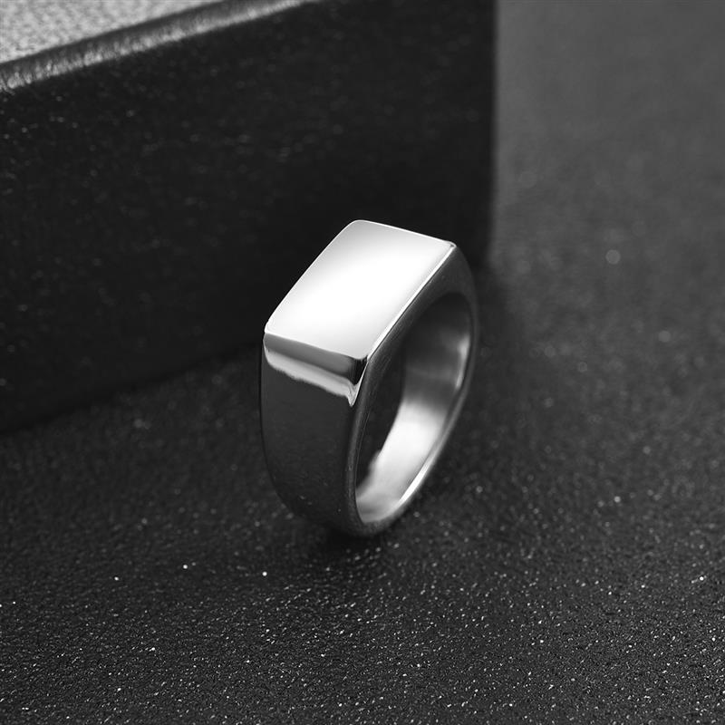 Punk Men Ring Square 316L Stainless Steel Jewelry Customize Rings