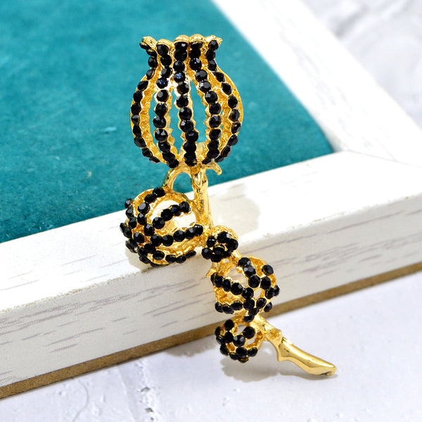 Rhinestone Hollow-out Flower Brooches For Women