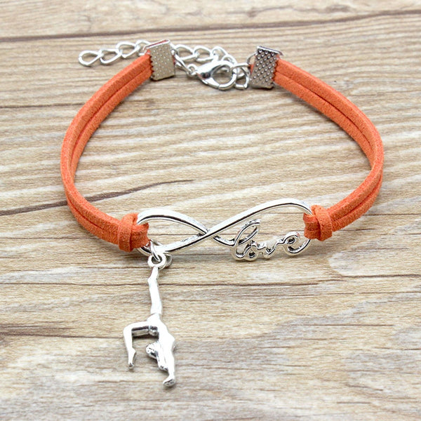Pulseras de cuero de gamuza con dijes de gimnasia para hombre, pulsera deportiva, joyería
