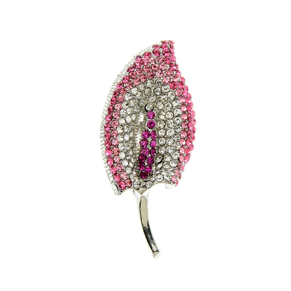 Rhinestone Leaf Brooches For Women Fashion Beautiful Shining Brooch Pin 2 Colors
