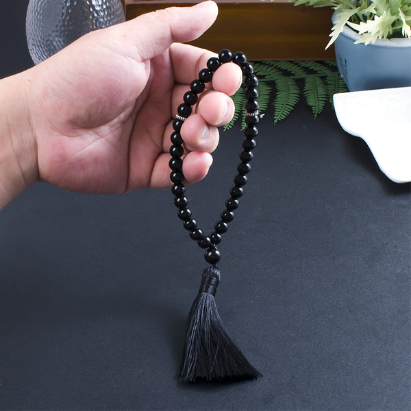 8mm Black Onyx Islamic Muslim Tasbih33 Bead Bracelet Men and Women