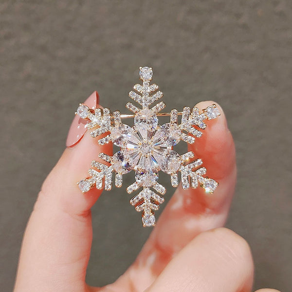 Bling Cubic Zircon Snowflake Brooch Luxury Jewelry Fashion Brooches