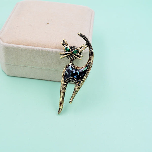 New Arrival Shell Material Vintage Cat Brooches For Women