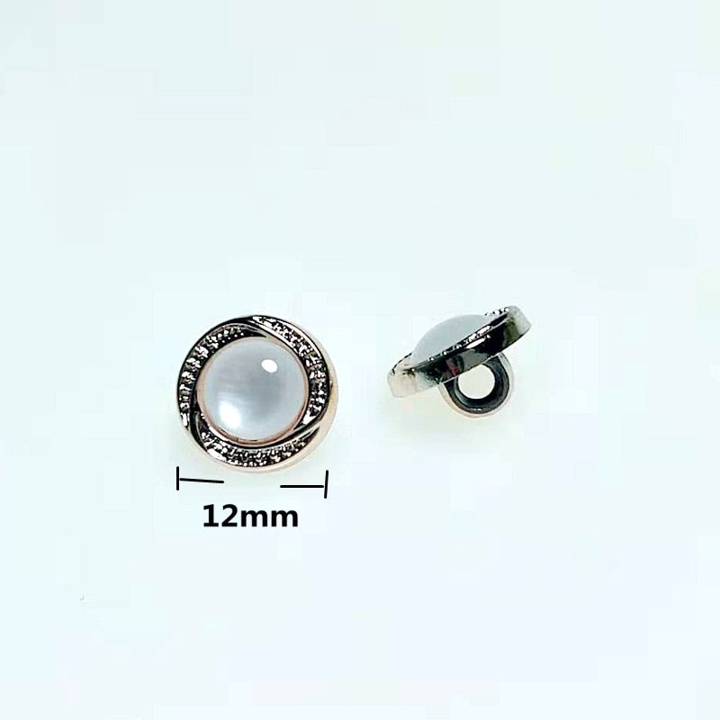 300pcs 12mm New Plating Buttons With Stone Shank DIY Apparel Sewing Accessories Shirt Buttons