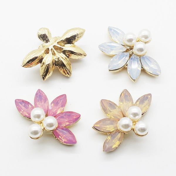 New 10pcs/lot Alloy Buttons 25*30MM Metal Button Flatback Gold Plating for DIY Button