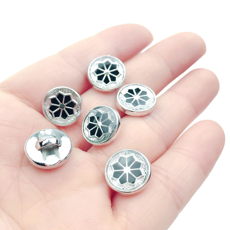 50/100pcs 12mm Round Dripping Oil Shank Plating Buttons  DIY  Accessories Shirt Buttons