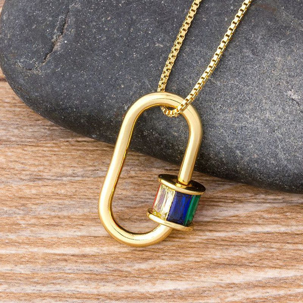 Nuevos y creativos cierres en espiral, colgantes, collar punk, de cobre y circonita para mujer.