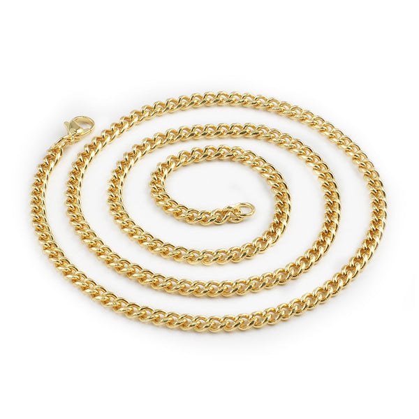 Collar cubano curvo de 5 mm para hombre y mujer, cadena de eslabones