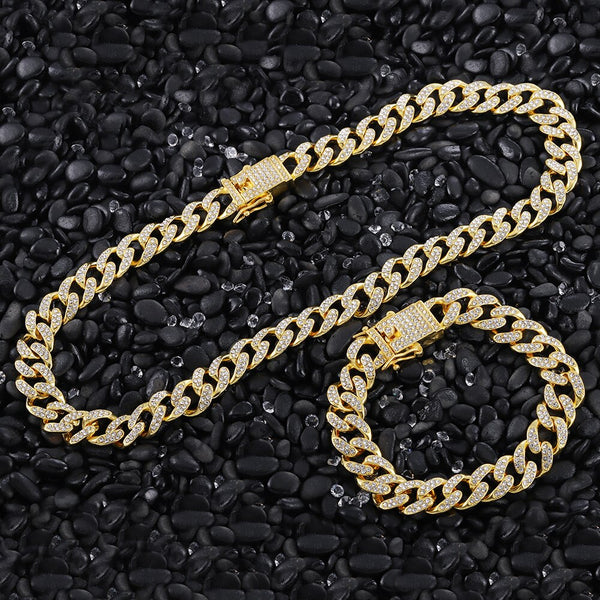 Collar de cadena cubana Miami Curb para mujer