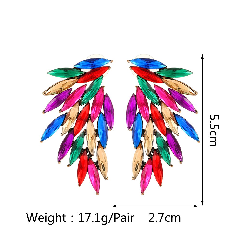 Fashion Colorful Crystal Stud Earrings For Women