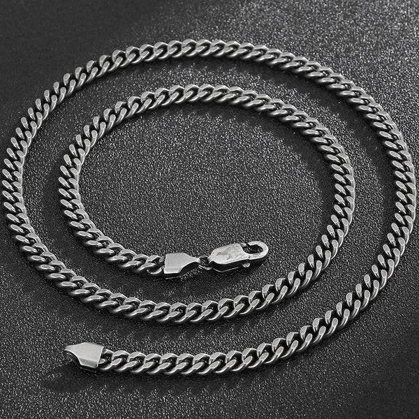Collar vintage de cadena de eslabones cubanos de 6 mm para hombre