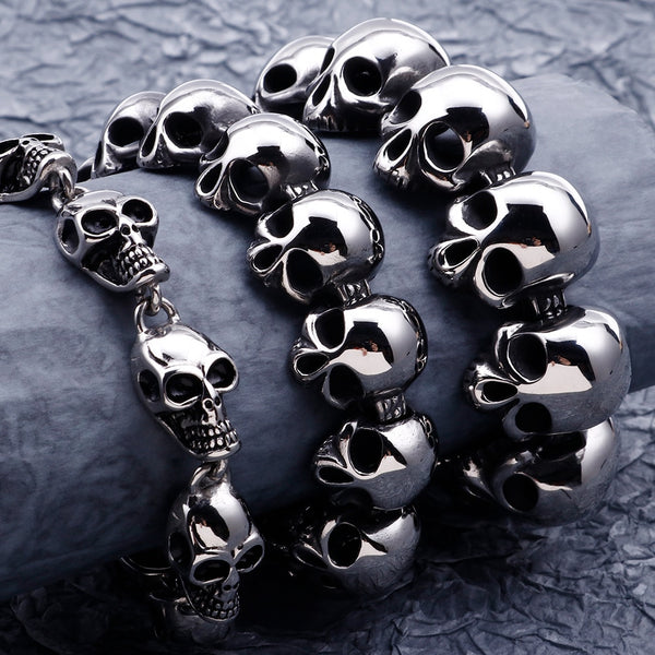 Pulsera Punk Gótica con Calavera de 20/22/23 cm de Largo