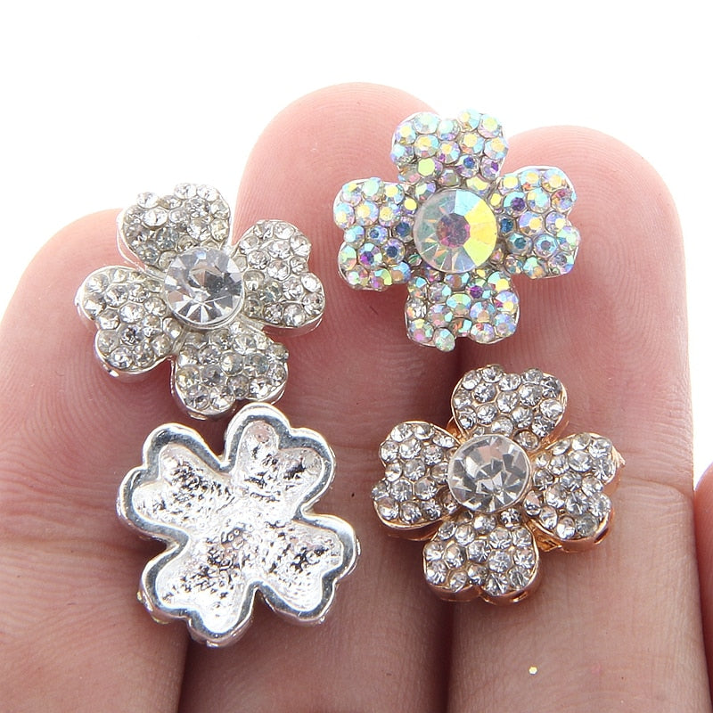5PCS 1.6CM 0.62&quot; Fashion Bling Chic Rhinestone Buttons For Cloth Decoration