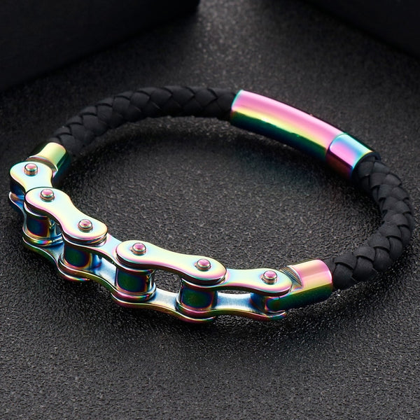 Pulsera de cadena de eslabones de motocicleta para hombre