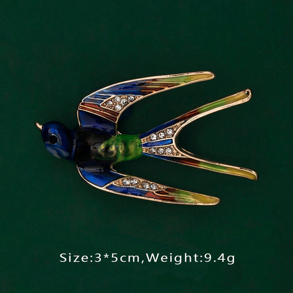 Creative Enamel Female Suit Bird Dragonfly Animal Pin Brooch