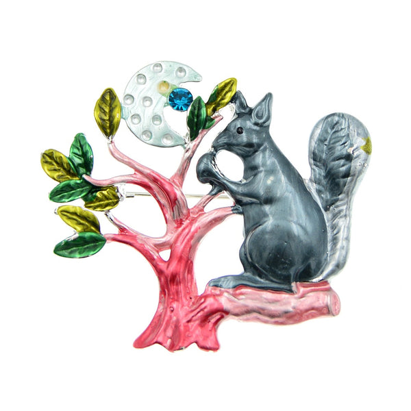 Enamel Squirrel Brooch Cute Funny Animal Pin 3 Colors Available Kids Jewelry