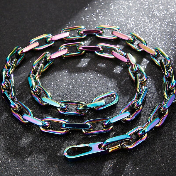 Gargantilla larga de acero inoxidable de 10 mm y 71 cm para hombre