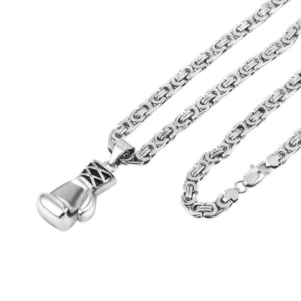 Nuevo collar con colgante de acero inoxidable 316L con diseño de serpiente y puño para mujer