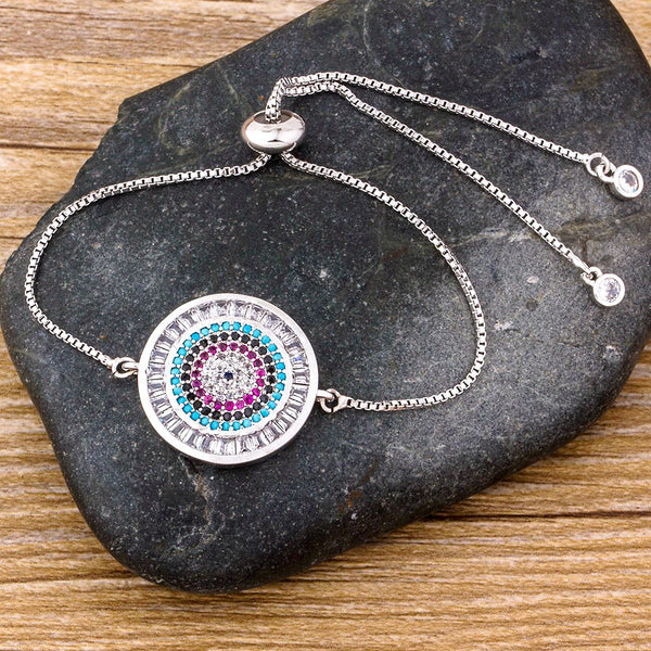 Pulseras de cadena con circonitas cúbicas de cobre y color dorado para mujer
