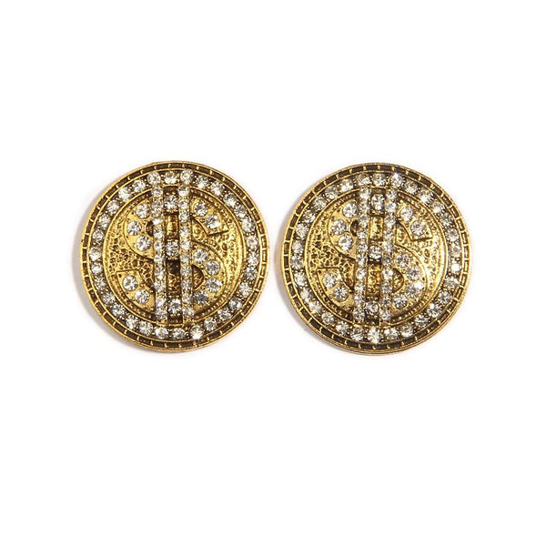 10 botones redondos de metal con cristales de imitación de 32 mm para decoración de bolsos y zapatos de boda.