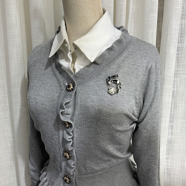 Simple enamel number 5 brooch female fashion pin coat pin skirt skirt corsage Brooches