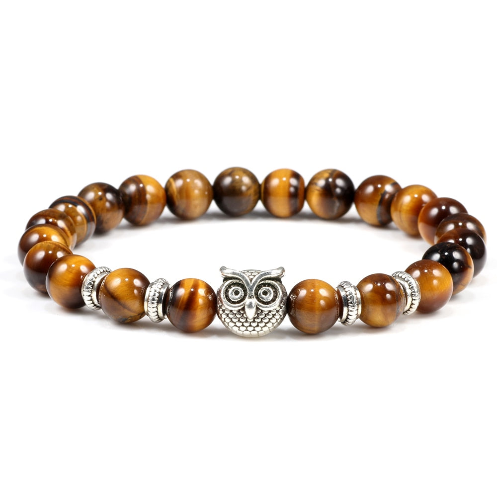 Tiger Eye Beaded Bracelets Bangles Men Braided Rope Healing Balance