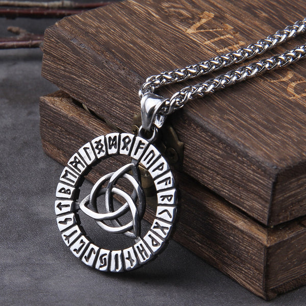 Collar con colgante vikingo de acero inoxidable para hombre